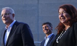 Prime minister Scott Morrison with environment minister Melissa Price and energy minister Angus Taylor, 26 February 2019