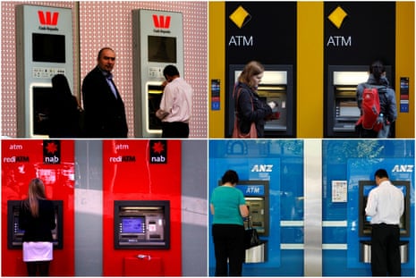 Composite image of customers at the big four banks' atms
