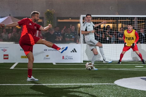 Alessandro Del Piero shoots during a legends match.