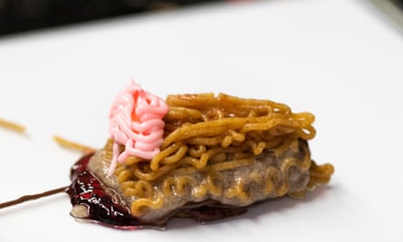 Failed print of a seven-ingredient printed dessert.