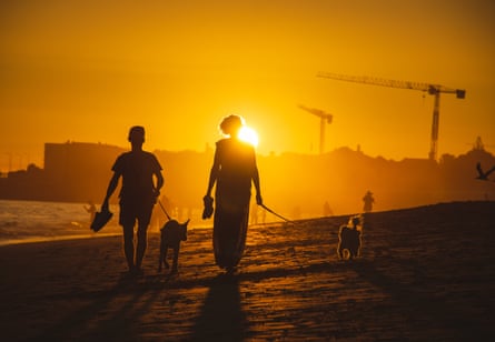 A sunset beach walk to the west of Lisbon.