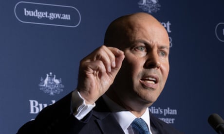 Josh Frydenberg at a press conference in the budget lockup