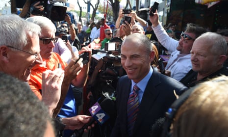Michael Avenatti speaks to the media after the presentation to Stormy Daniels of a key to the city of West Hollywood.