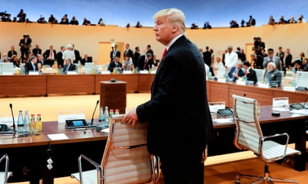 Donald Trump at the G20 summit in Hamburg on 8 July 2017.