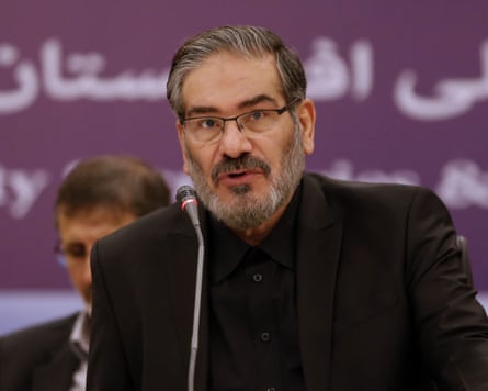 Ali Shamkhani speaking into a microphone