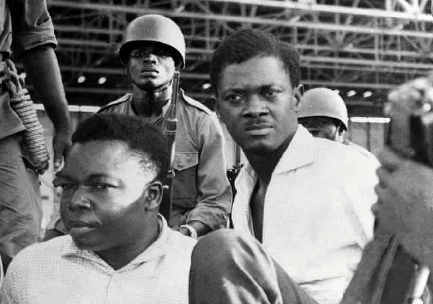 Patrice Lumumba, right, Prime Minister of the then Congo-Kinshasa.  He was assassinated two months after Armstrong's tour.