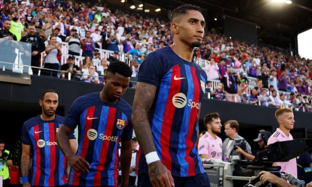 Pierre-Emerick Aubameyang, Ansu Fati and Raphinha