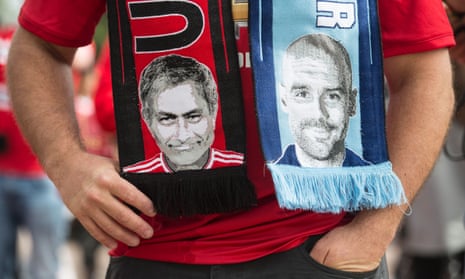Scarves with José Mourinho and Pep Guardiola on them