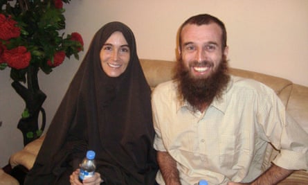 Amanda Lindhout and Nigel Brennan in Mogadishu, Somalia, after their release, November 2009