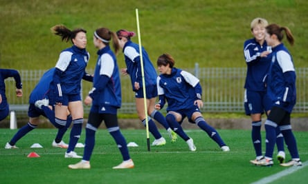 Japan’s Hinata Miyazawa in training before the Sweden game.
