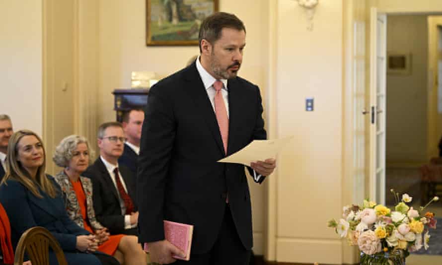 Ed Husic is sworn-in as minister for industry and innovation.