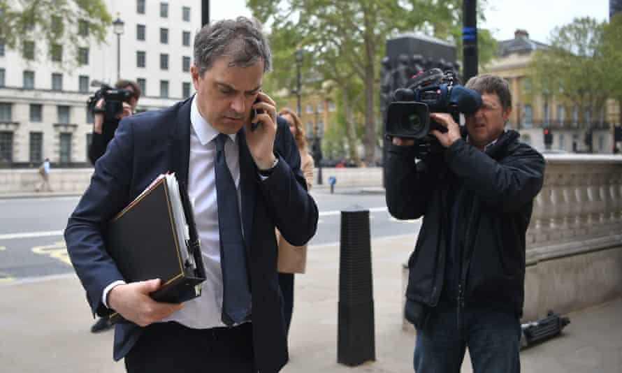 Julian Smith arriving at the Cabinet Office for the latest round of Brexit talks.