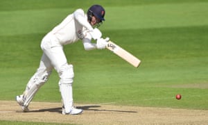 Keaton Jennings clips a shot off his legs for Lancashire against Yorkshire.