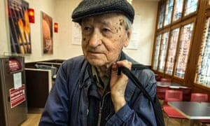 Jonas Mekas at The Internet Saga, an exhibition of his video work in Venice to coincide with the 2015 biennale.