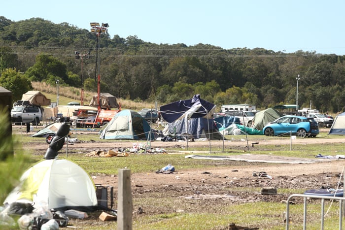 The aftermath of the Splendour in the Grass music festival at the North Byron Parklands on 25 July.