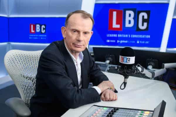 Andrew Marr sitting at a desk on his new LBC show.