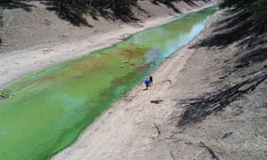 Chrissy and Bill Ashby walk along the banks of the Darling River near their property Trevallyn Station