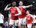 Eze and Gyökeres at the double to boost Arsenal title bid with Spurs rout