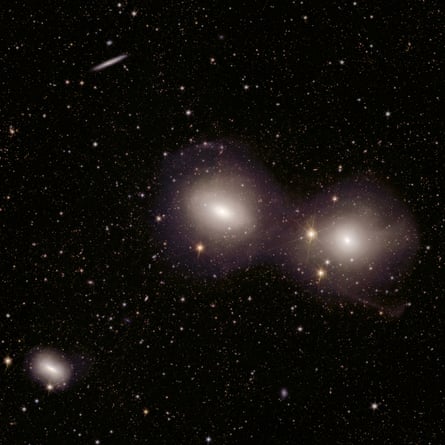 Bright white stars in a dark starry sky