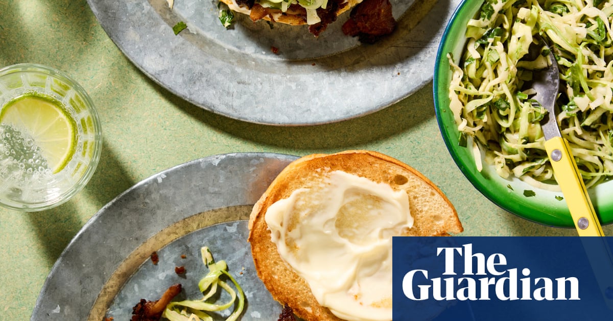 Meera Sodha’s vegetarian recipe for oyster mushroom burgers with five-spice cabbage | Meera Sodha recipes