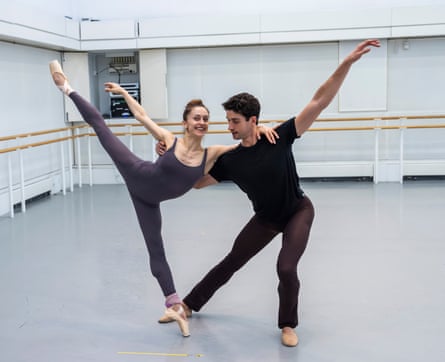 Known for her sunny temperament … Marianela Nuñez and Reece Clarke rehearse Everywhere We Go by Justin Peck.