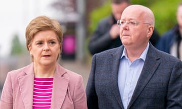 Nicola Sturgeon arrives with husband Peter Murrell at the Broomhouse Community Hall polling station, Glasgow, as voting begins in the local government elections in 2022. Peter Murrell was previously arrested in April last year.