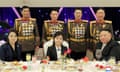 Daughter Kim Ju-ae is flanked by North Korean leader Kim Jong-un and his wife Ri Sol-ju at a banquet to celebrate the 75th anniversary of the founding of the military in Pyongyang on Tuesday.