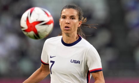 Tobin Heath in action for the USA against Australia at the Tokyo Olympics in July.
