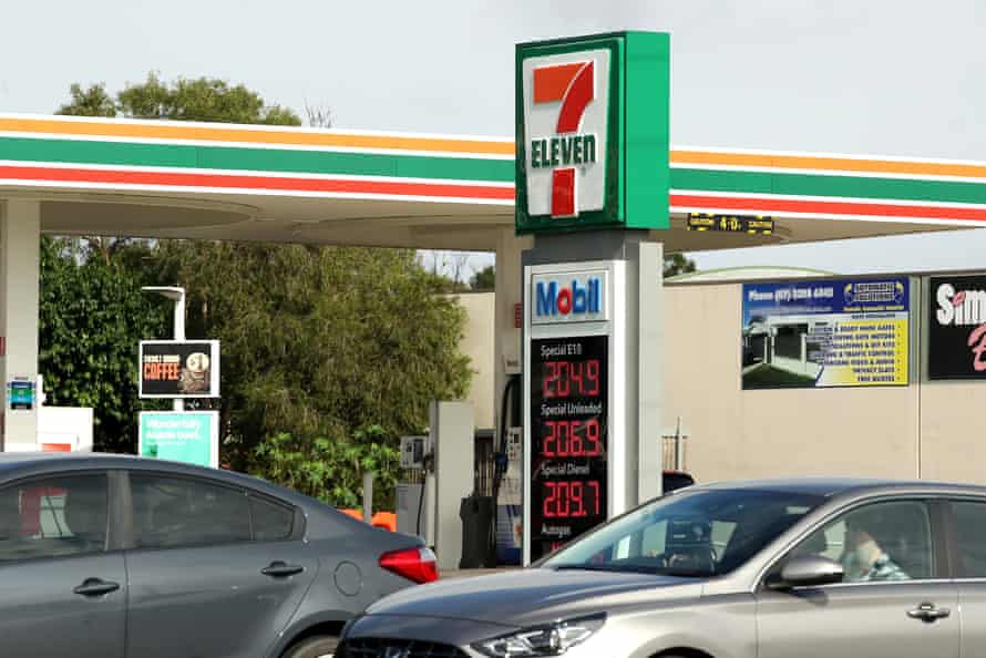 Fuel prices at a petrol station in Brisbane on 23 May.