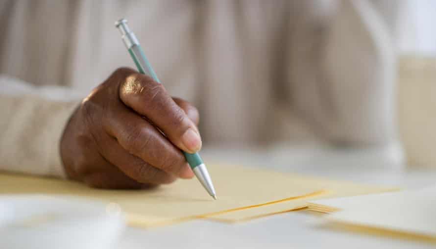 Someone writes letter