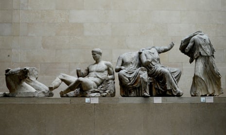 The Parthenon Marbles on display at the British Museum in London.