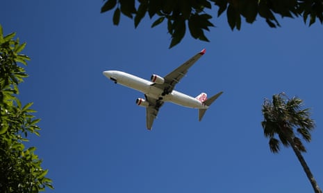 A plane over Sydney airport