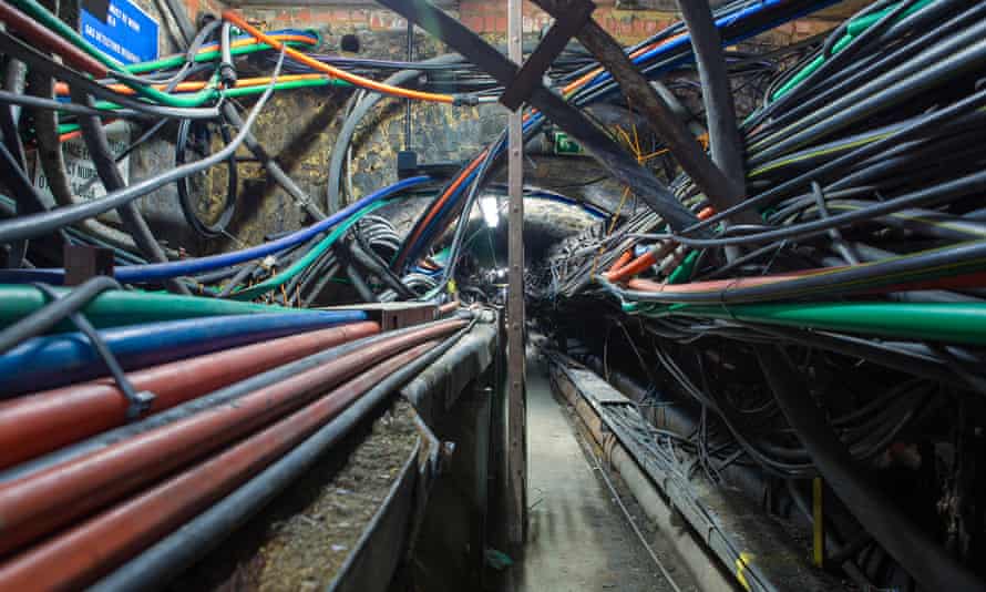 Underneath London, utility tunnels contain tangles of wires, cables, pipes and ducts