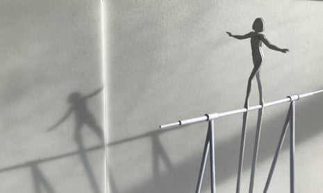 Alex Lidagovsky’s tightrope walker sculpture.