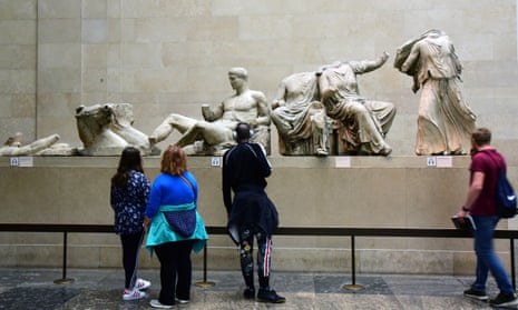 Visitors view Parthenon sculptures