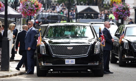 The motorcade of US president Joe Biden arrived at 10 Downing Street.
