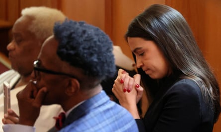 Alexandria Ocasio-Cortez attended a funeral in Harlem.
