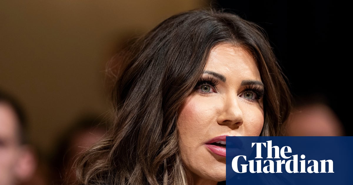 Kristi Noem solemnly explaining that the best way to stop a shooter who arrived on a student visa is to cancel a green card lottery he never used.