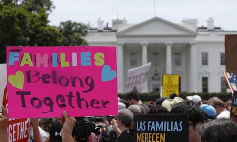 Activists march past the White House to protest the Trump administration’s separation of children from immigrant parents, in June 2018.