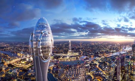Architect's impression of the skyscraper against the background of London