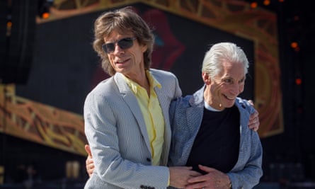 With drummer Charlie Watts in 2014