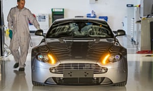 An Aston Martin at the factory