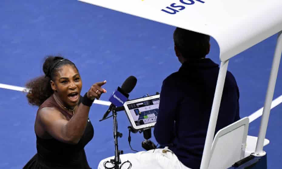 Serena Williams argues with umpire Carlos Ramos at the US Open championships.
