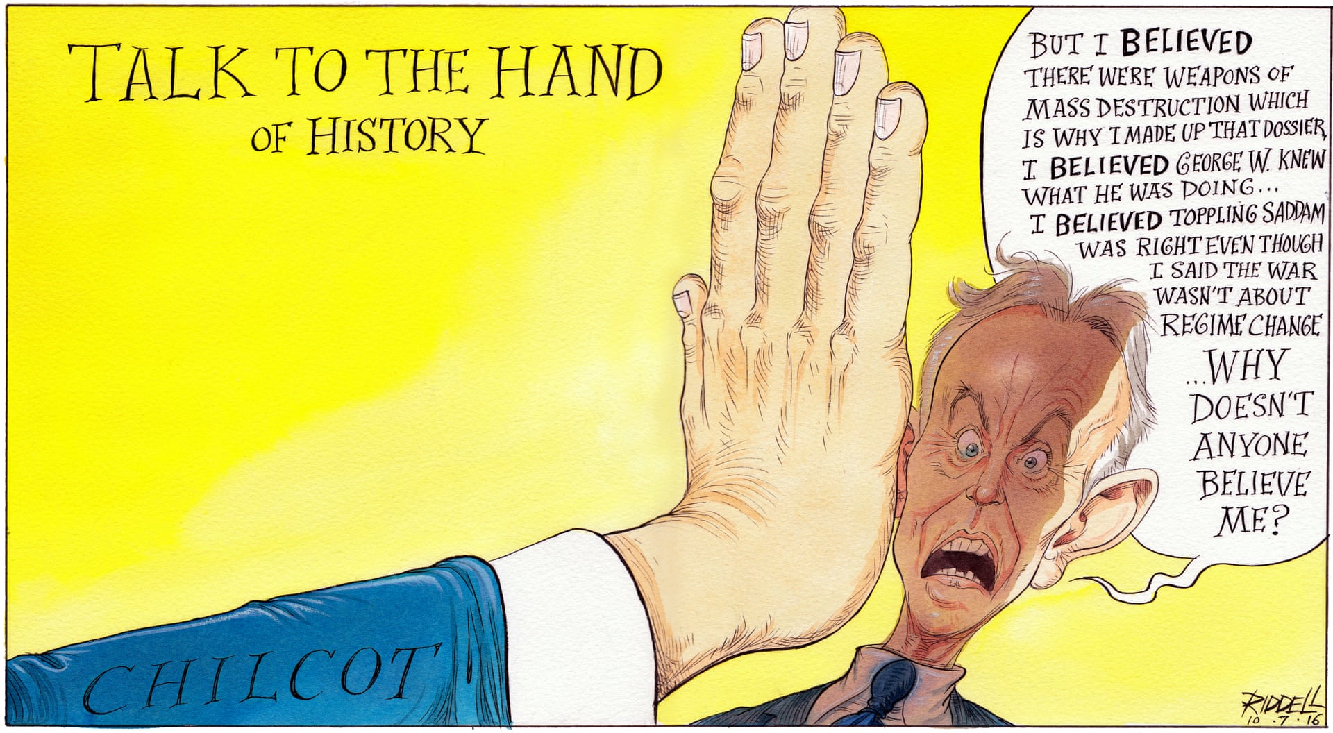 Chris Riddell on Tony Blair's response to Chilcot (Observer cartoon ...