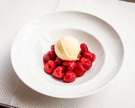 The raspberries with ice-cream, Franc, Canterbury.
