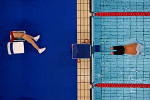 Spain’s Xavier Torres dives into the pool