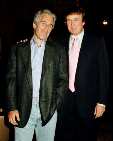 Jeffrey Epstein and Donald Trump at Mar-a-Lago in Palm Beach, Florida, in 1997.