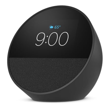 Amazon Echo Spot displayed on a white background