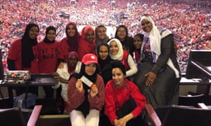 Members of the Hijabi Ballers at Scotiabank Arena
