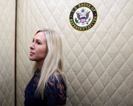 Marjorie Taylor Greene at the Capitol on 17 December.